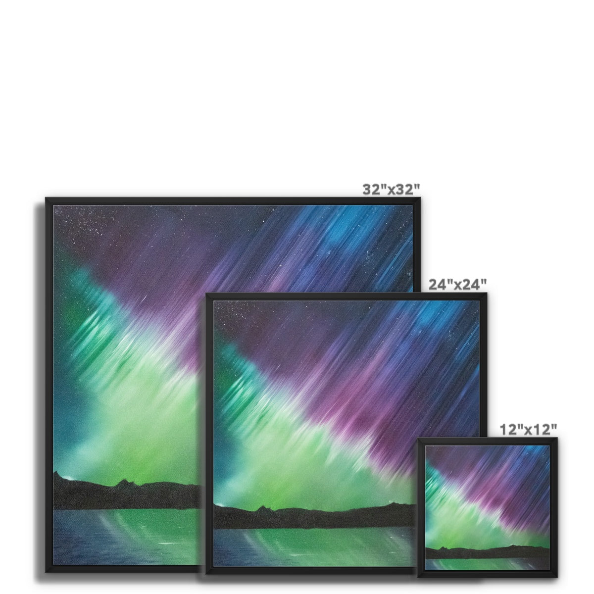 Aurora Borealis - Burst Open Edition Framed Canvas Prints