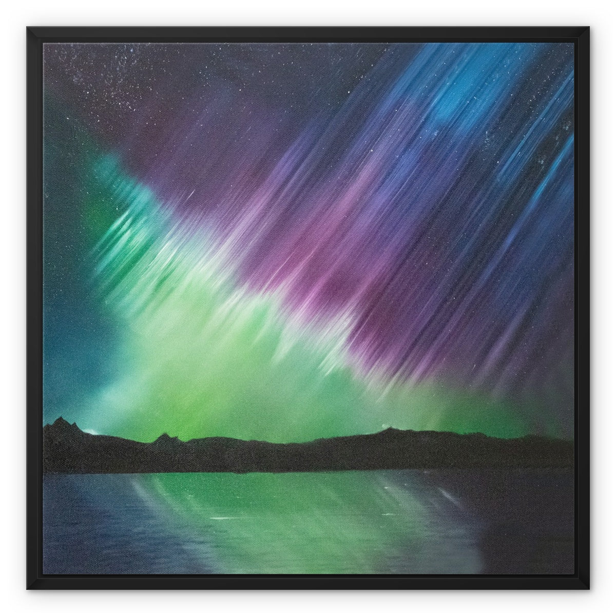 Aurora Borealis - Burst Open Edition Framed Canvas Prints