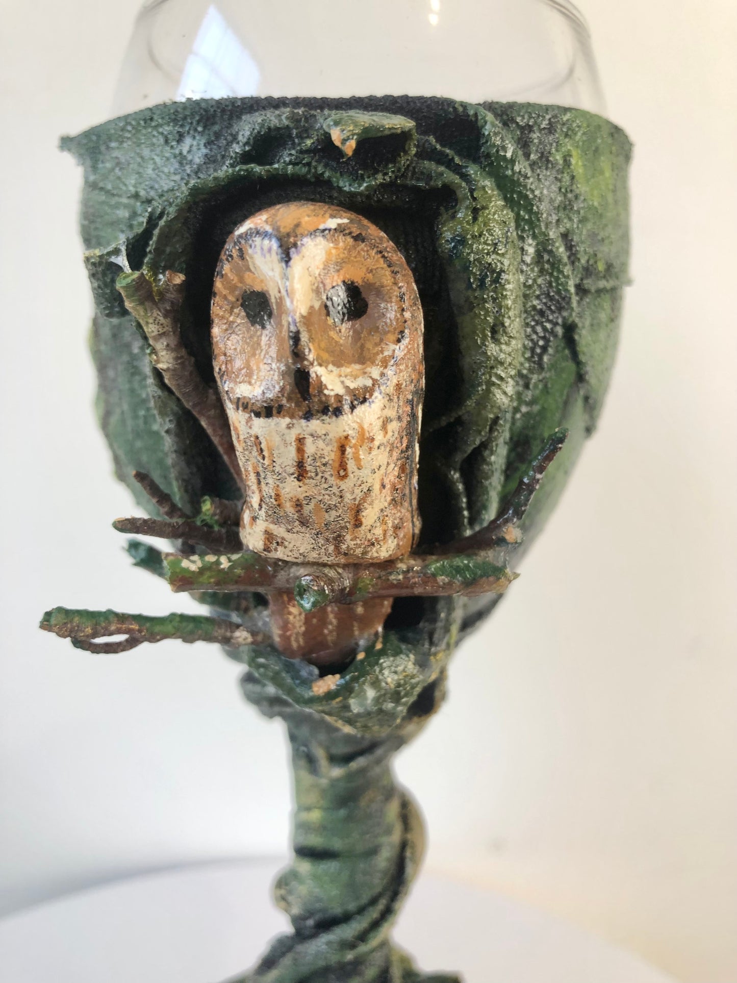 Tawny Owl in a Tree - Medieval Pagan Sculpture