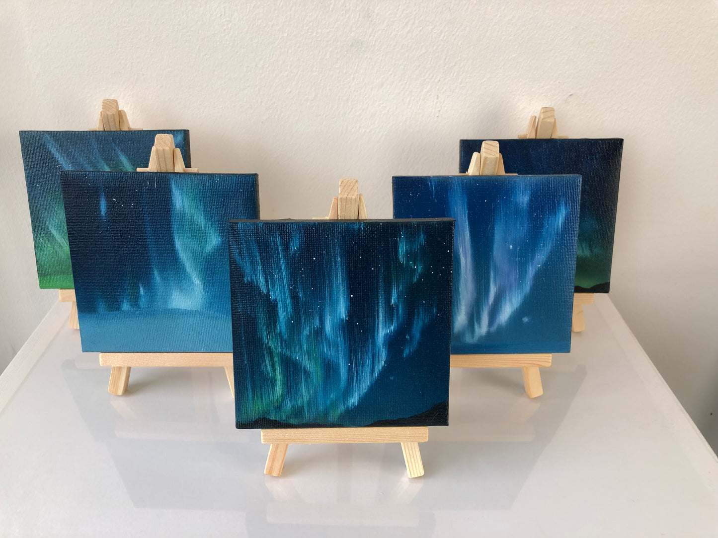 Aurora I - Mini Painting on Easel Stand