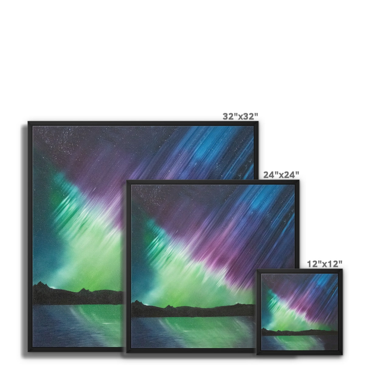 Aurora Borealis - Burst Open Edition Framed Canvas Prints